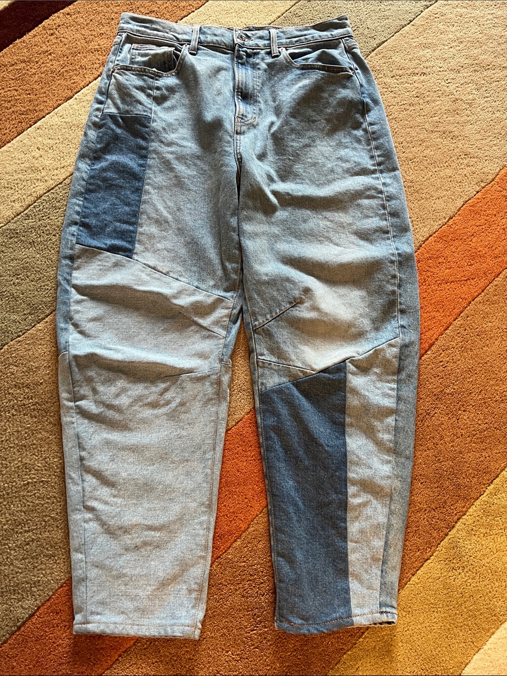 Veronica Beard Charlie Barrel Leg High Rise Jeans